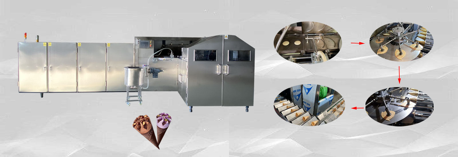 품질 아이스크림 콘 굽기 기계 공장